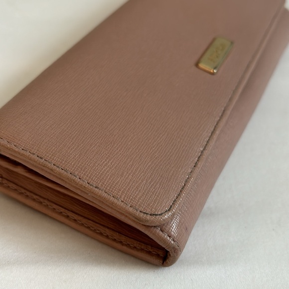 Furla blush pink large fold over leather wallet - Picture 5 of 13